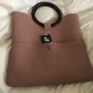 Top Shop faux leather Rose Gold bag NWT